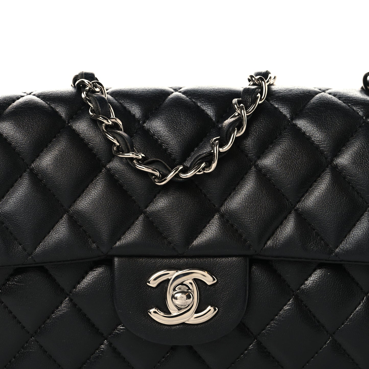 Lambskin Quilted East West Flap Black