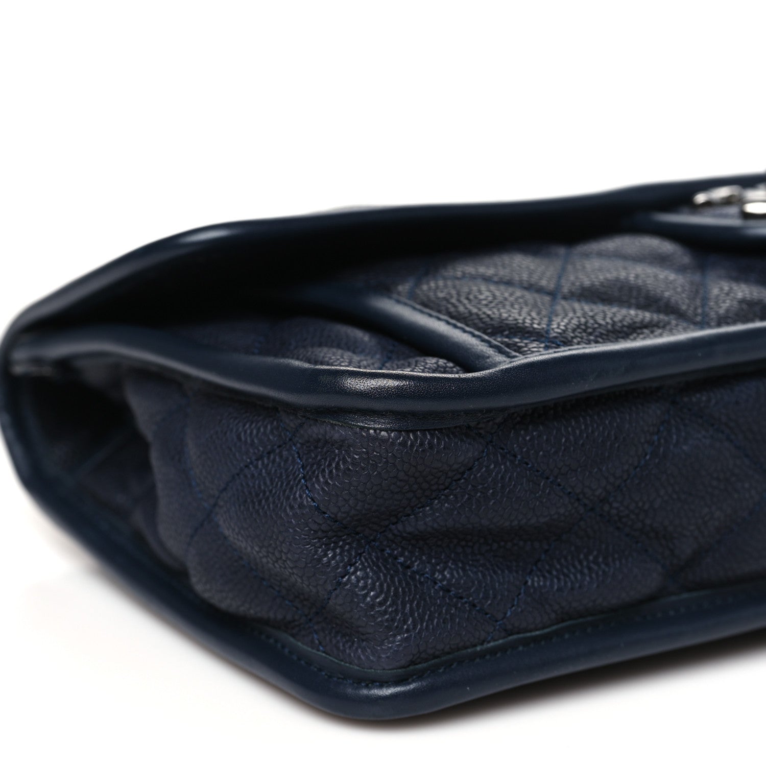 Chanel Caviar Quilted Medium French Riviera Flap Dark Navy Blue 9 of 11