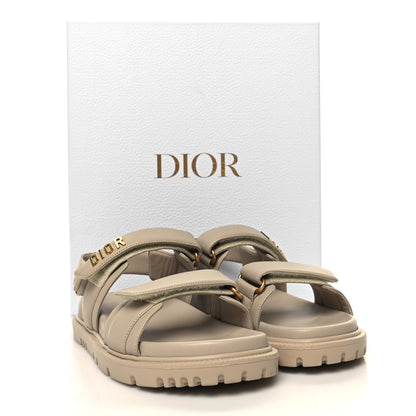Christian Dior Lambskin Dioract 10mm Sandals 37.5 Off White 9 of 9