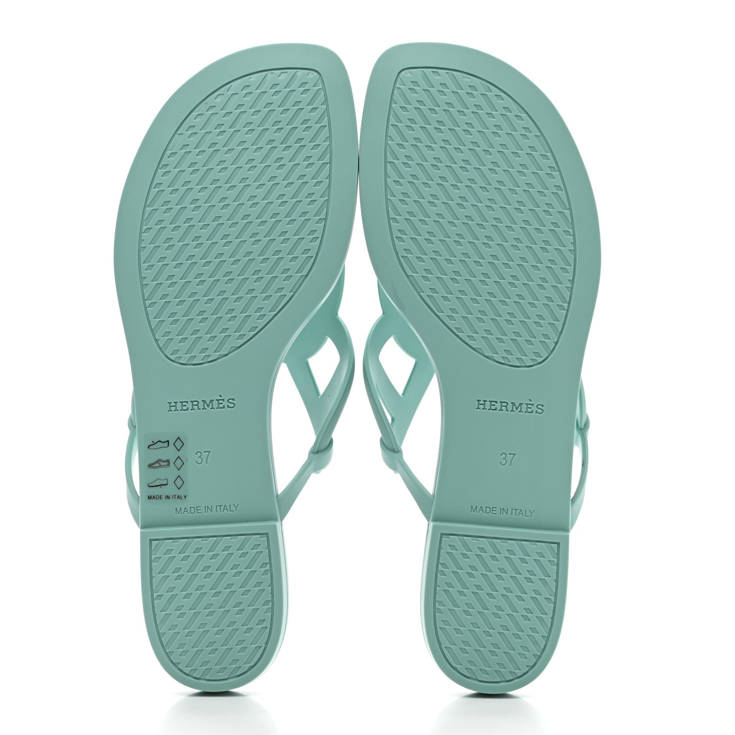 Hermes Rubber Womens Egerie Sandals 37 Vert Embrun 5 of 9