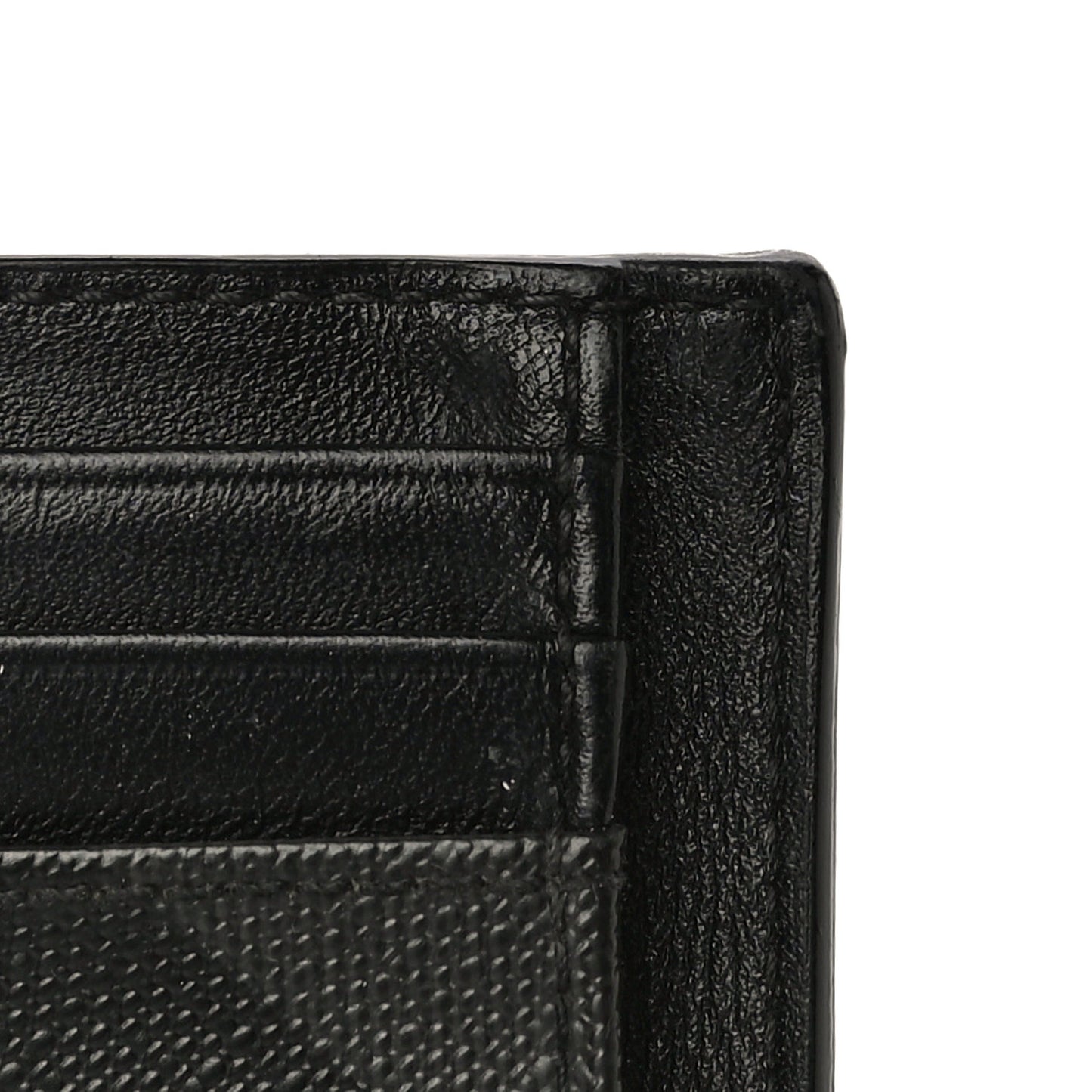 Grained Calfskin London Check Money Clip Card Case Navy Black