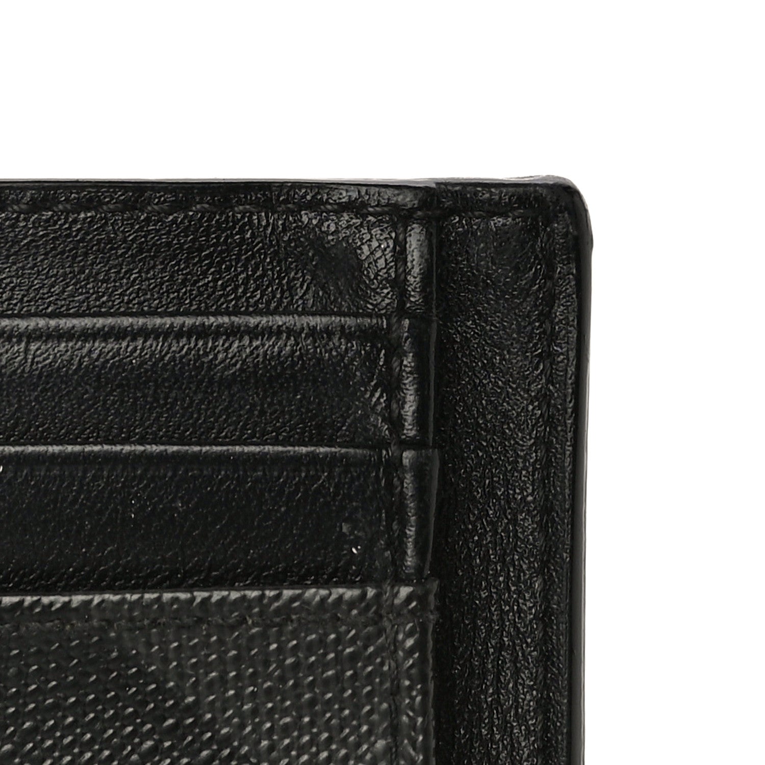 Burberry Grained Calfskin London Check Money Clip Card Case Navy Black 10 of 10