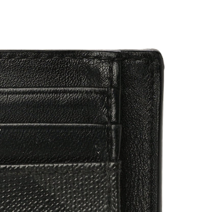 Burberry Grained Calfskin London Check Money Clip Card Case Navy Black 10 of 10