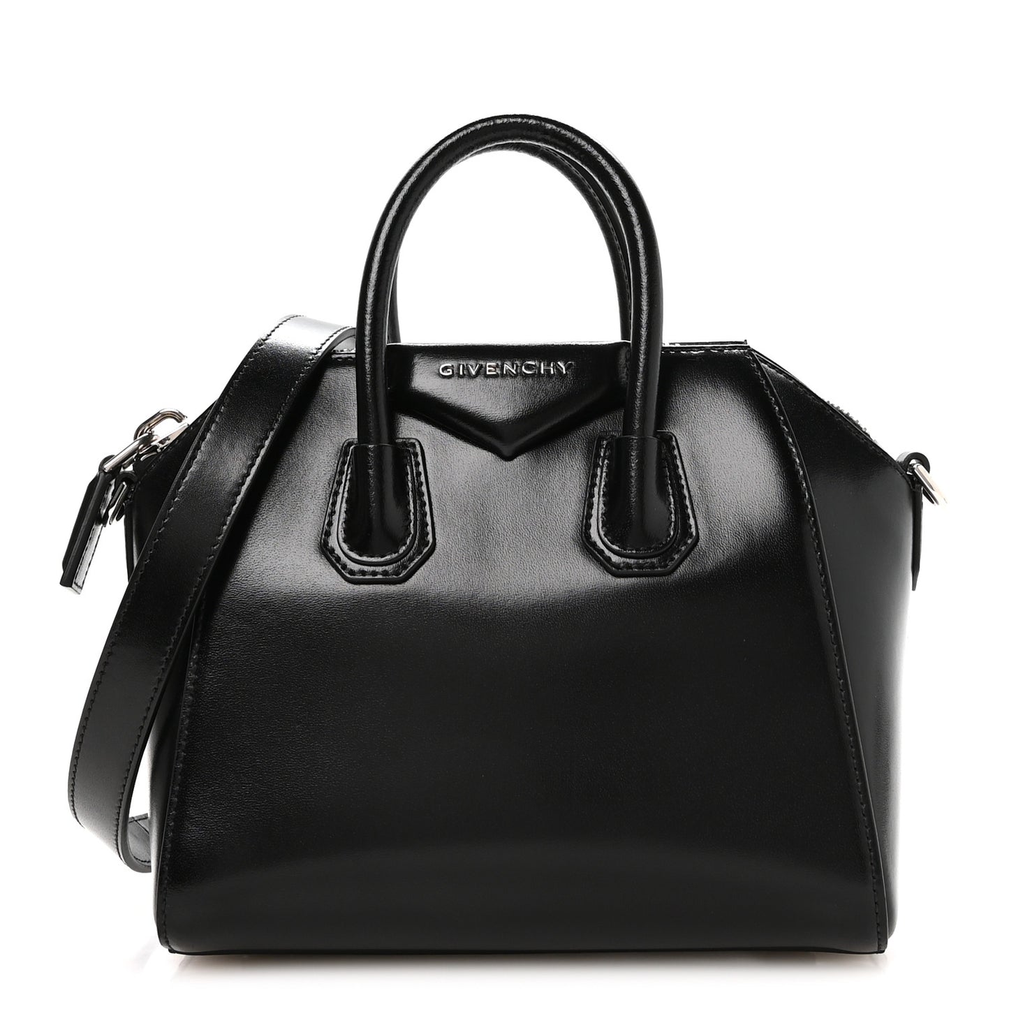 Shiny Lord Calfskin Mini Antigona Black