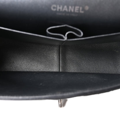 Chanel Iridescent Caviar Chevron Quilted Jumbo Double Flap Black 5 of 10