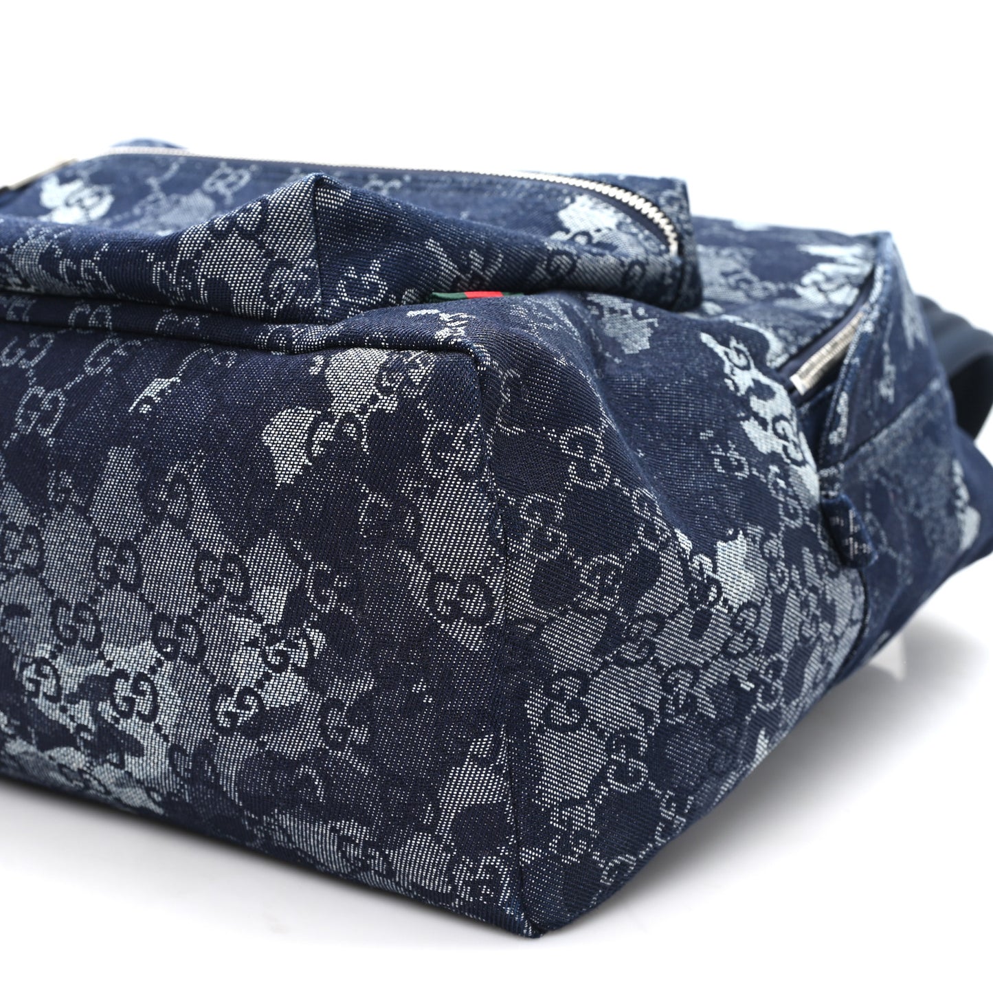 Denim Monogram Camouflage Large Backpack Blue