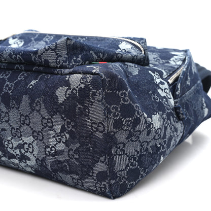 Gucci Denim Monogram Camouflage Large Backpack Blue 9 of 9