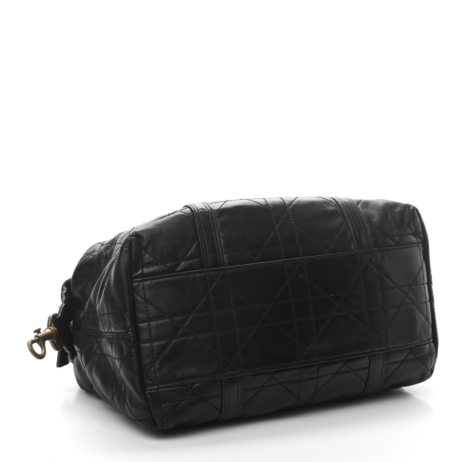Christian Dior Lambskin Cannage Satchel Black 4 of 9