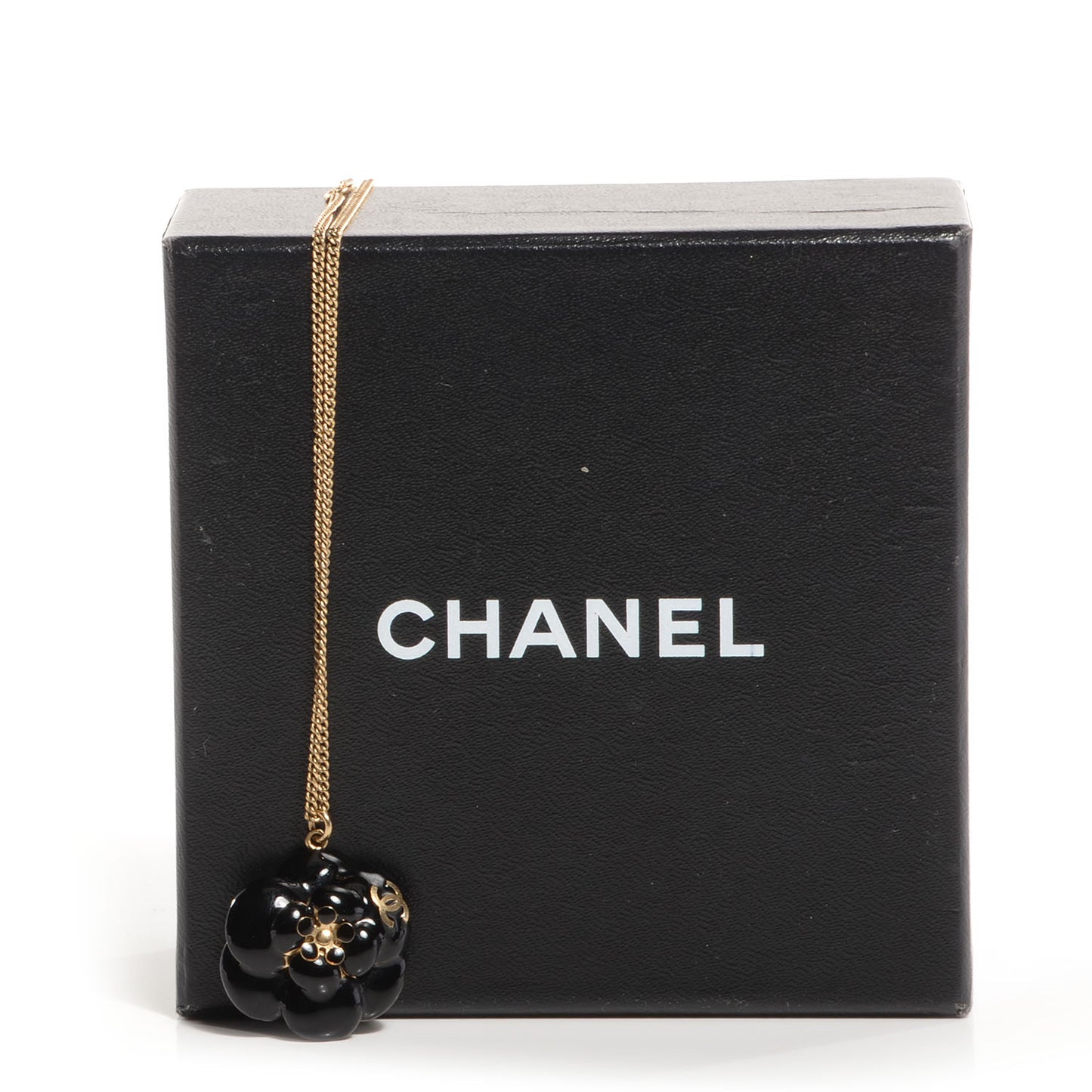 Enamel Camellia Necklace Black