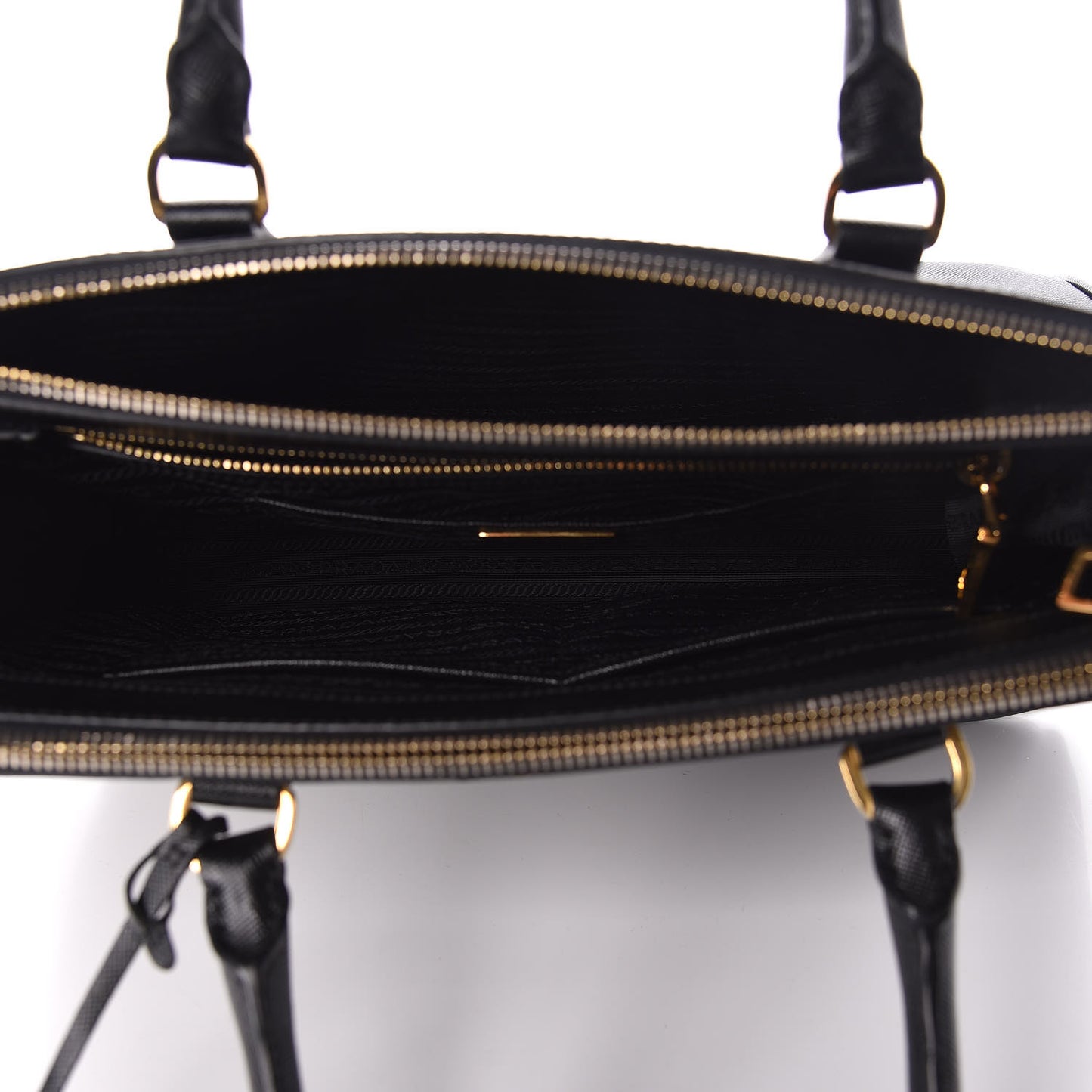 Saffiano Medium Galleria Double Zip Tote Black