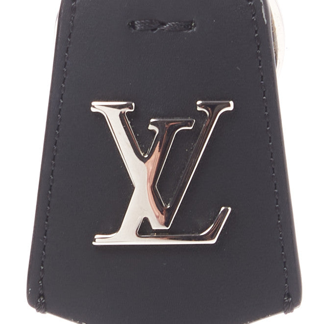 Calfskin Clochette Bag Charm Key Holder Black