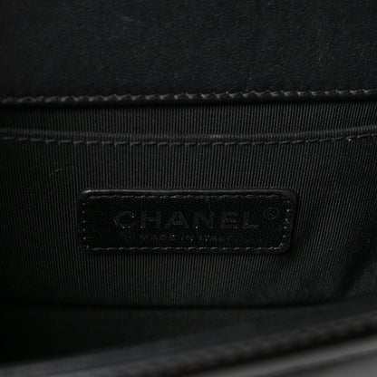 Chanel Patent Glitter PVC Chevron Quilted Small Boy Flap Black Silver 6 of 10