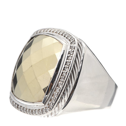 David Yurman Sterling Silver 18K Yellow Gold Diamond 17mm Albion Statement Ring 59 8.75 3 of 5