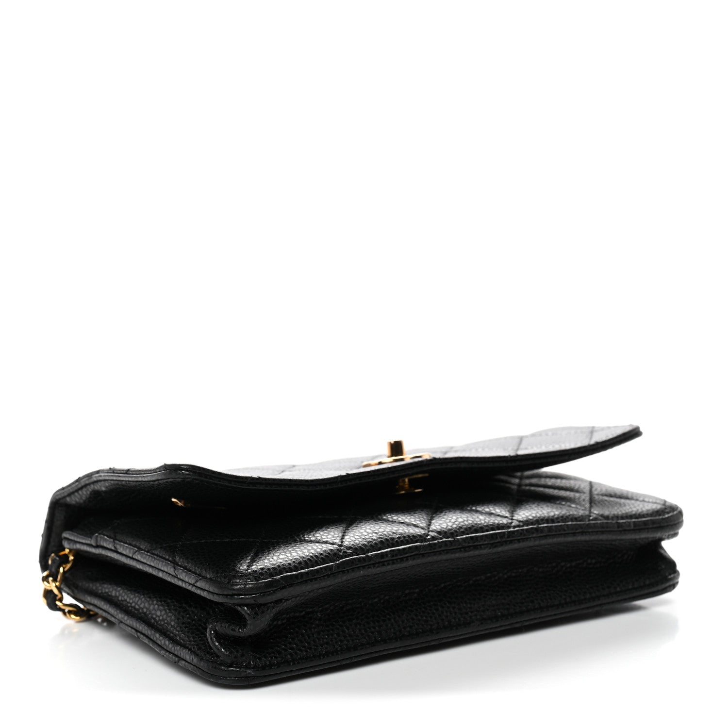 Chanel Caviar Quilted CC Turnlock Wallet On Chain WOC Black 4 of 13
