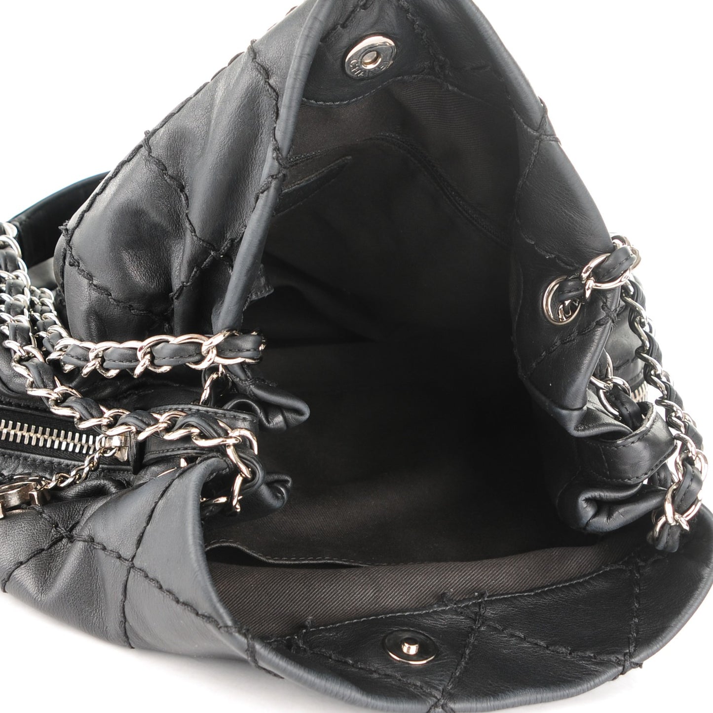 Lambskin Expandable Tote Black