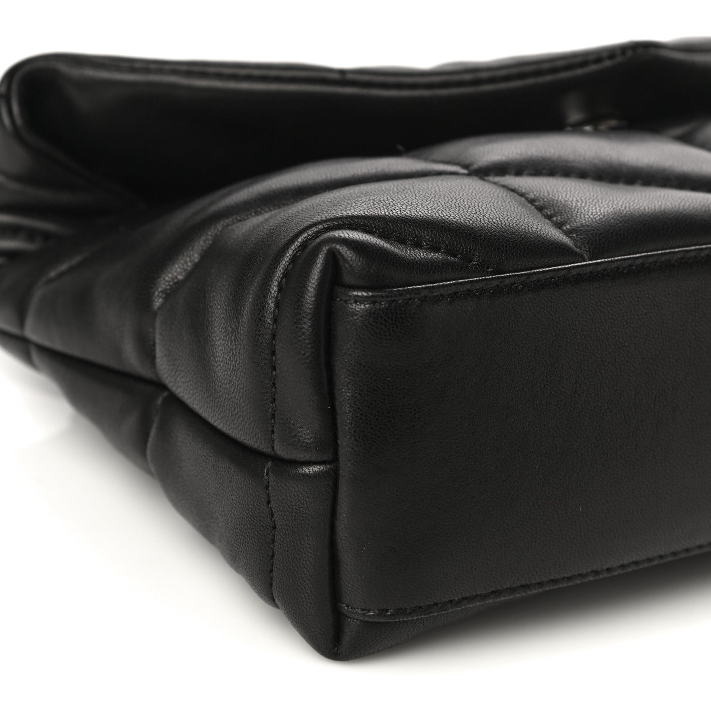 Lambskin Quilted Toy Loulou Puffer Monogram Chain Satchel Black
