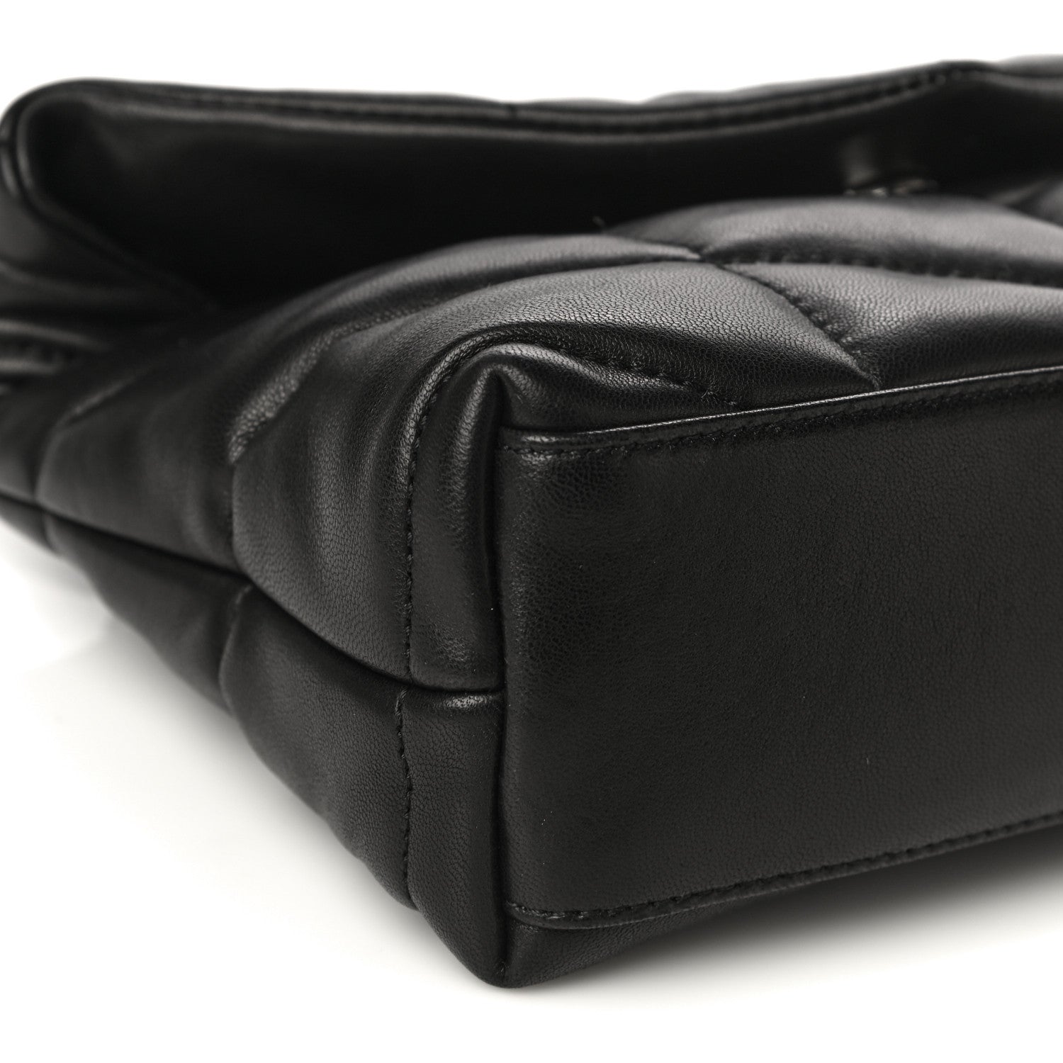 Saint Laurent Lambskin Quilted Toy Loulou Puffer Monogram Chain Satchel Black 9 of 11