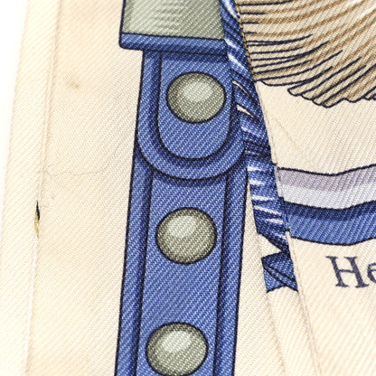Hermes Silk Harnais De Coeur Twilly Creme Bleu Jean Vert Amande 4 of 5