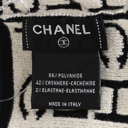 Chanel Cashmere Logo Headband Black White 6 of 7