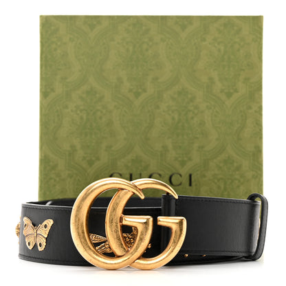 Gucci Calfskin Animal Studded Double G 40mm Belt 80 32 Black 8 of 8