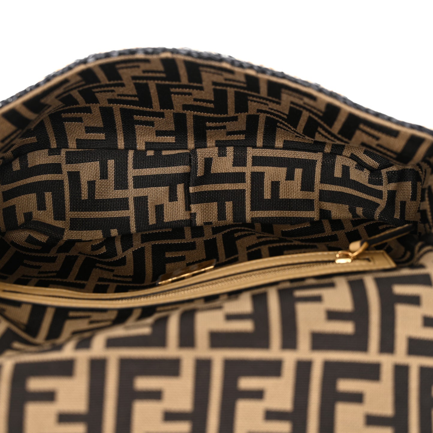 Raffia Vitello Grace FF Crochet Baguette Natural Black Paglia