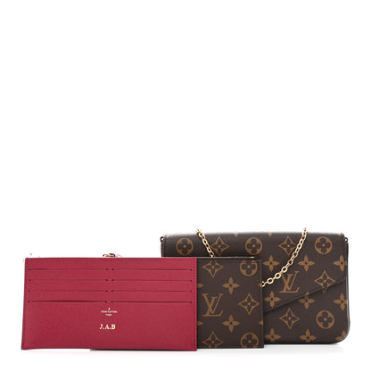 Louis Vuitton Monogram Pochette Felicie Chain Wallet Fuchsia 3 of 13