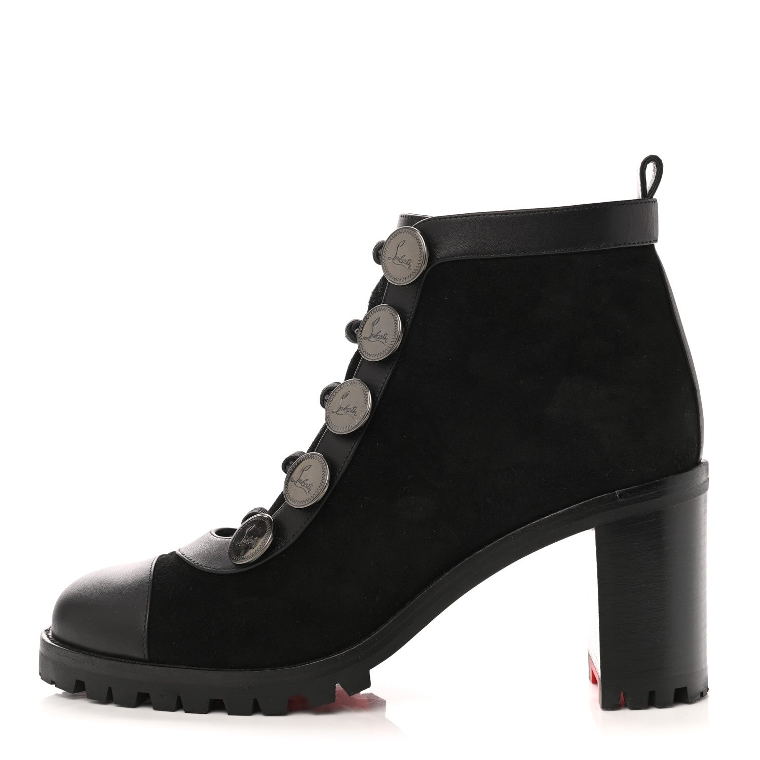 Christian Louboutin Calfskin Suede Alphabouton 70 Boots 38 Black 1 of 7