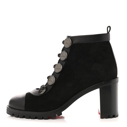 Christian Louboutin Calfskin Suede Alphabouton 70 Boots 38 Black 1 of 7