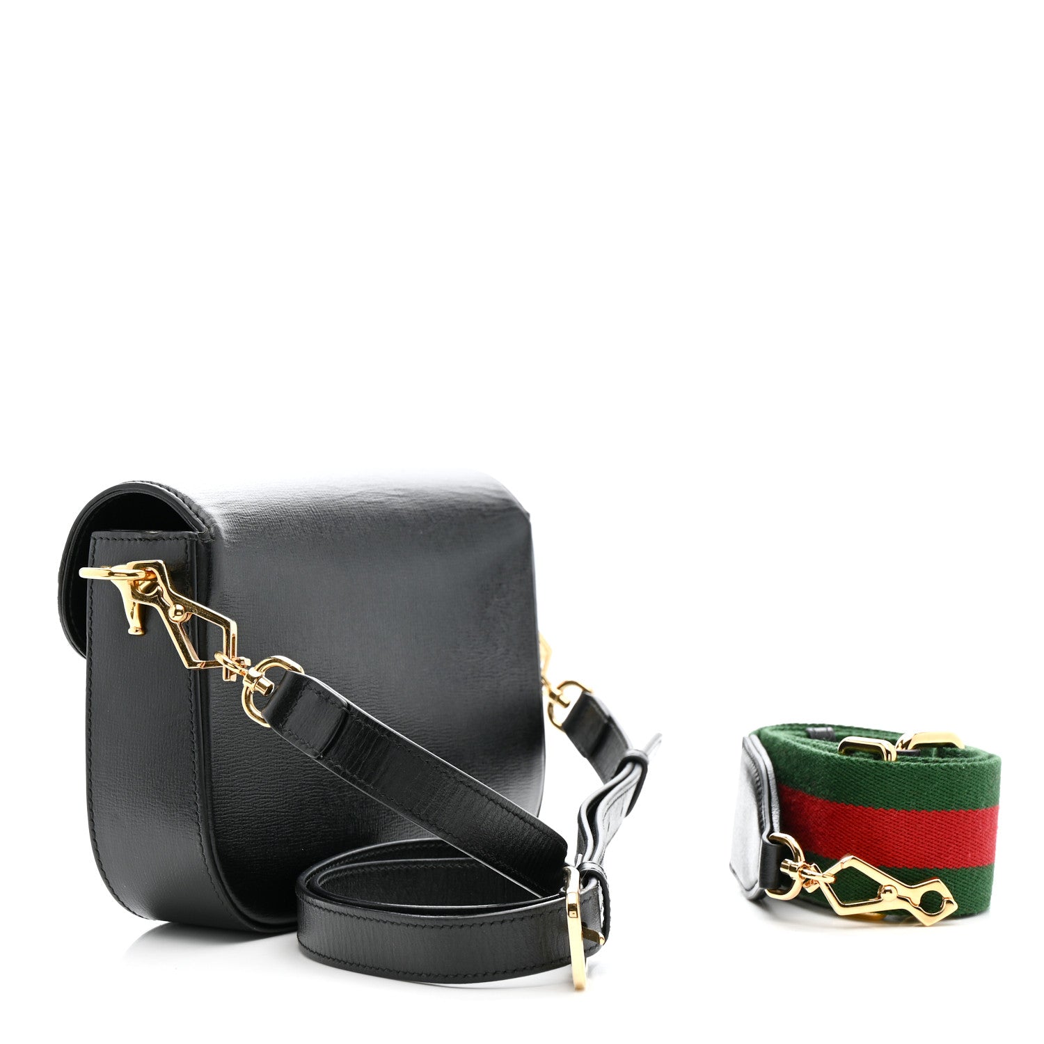 広064 グッチ ショルダーバッグ レザー 001.4332.002122 GUCCI グッチ ショルダーバッグ ブラック レザー ワンショルダーバッグ