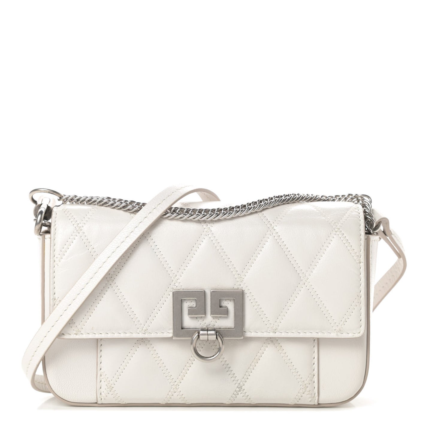 Goatskin Quilted GV3 Mini Pocket Convertible Bag White