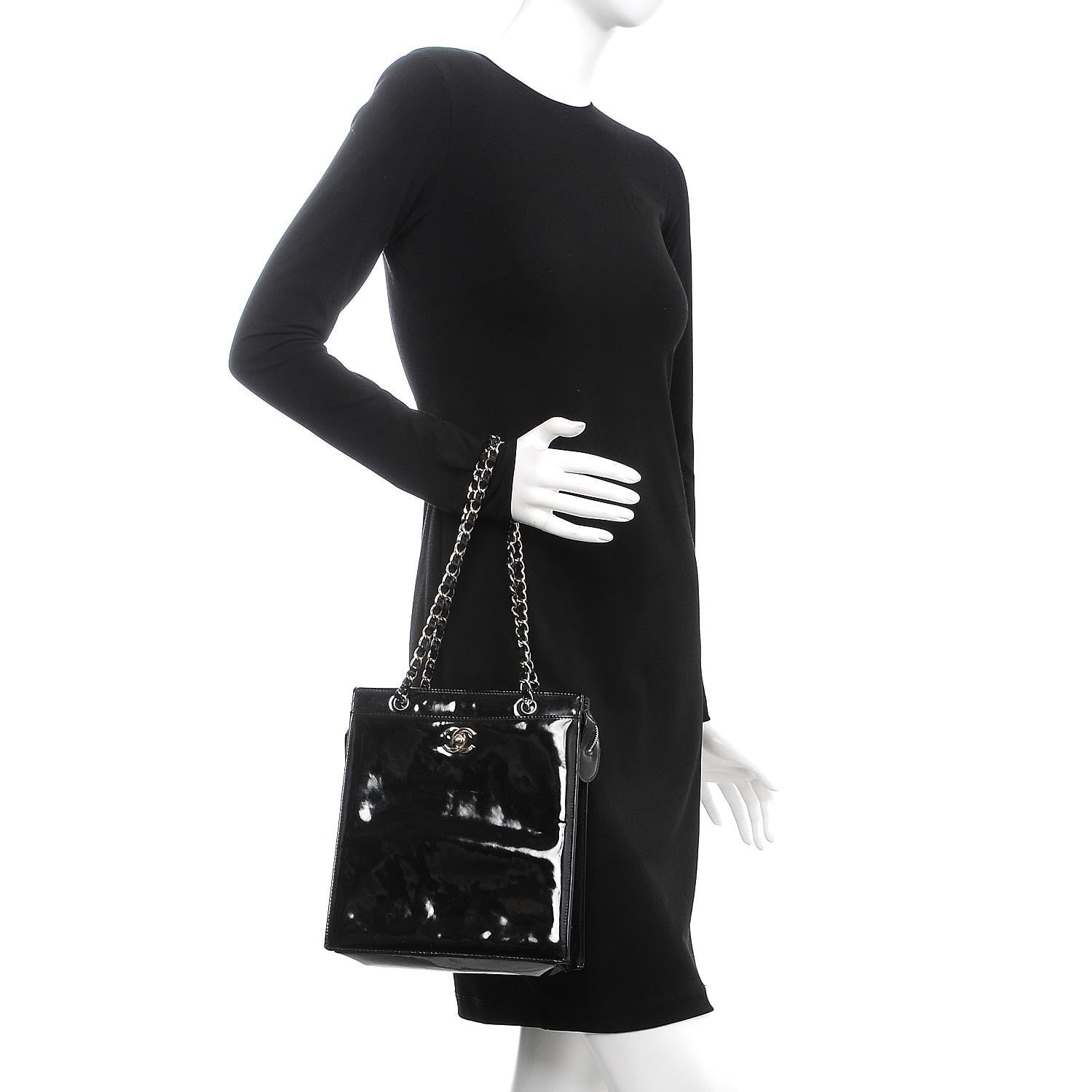 Chanel Patent CC Tote Black 2 of 9