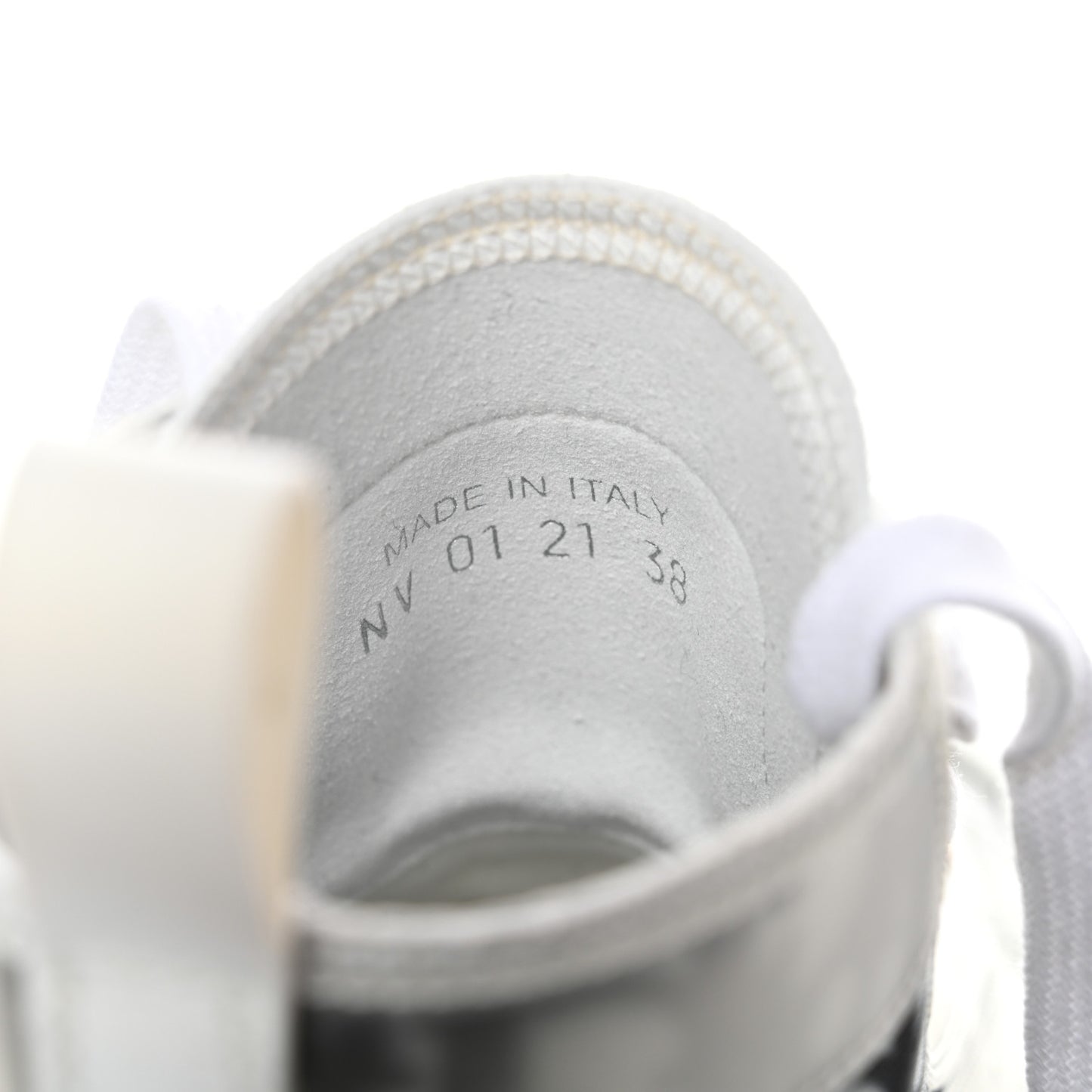 Technical Canvas Oblique Mens B23 High Top Sneakers 38 White Black