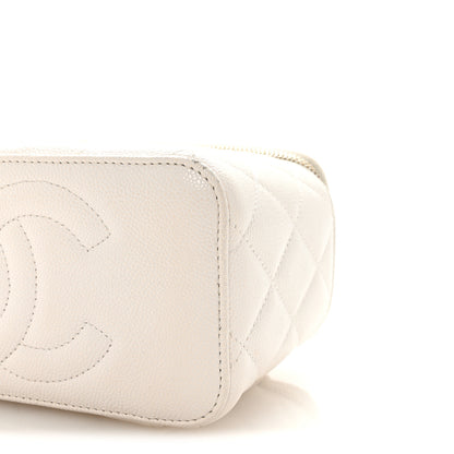 Chanel Caviar Quilted Small Vanity Case With Chain White 10 of 11