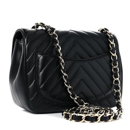 Chanel Lambskin Chevron Quilted Mini Square Flap Black 4 of 11