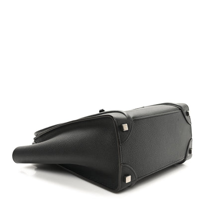 Celine Drummed Calfskin Micro Luggage Black 4 of 9