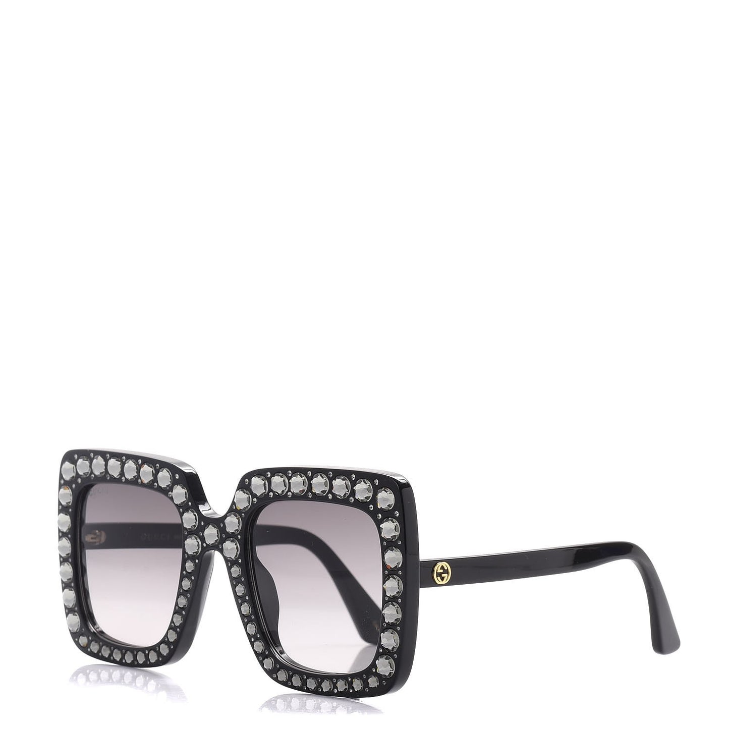Acetate Crystal Oversize Sunglasses GG0148S Black