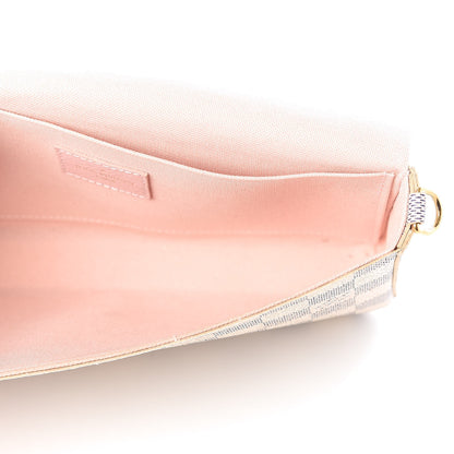 Louis Vuitton Damier Azur Pochette Felicie Chain Wallet Rose Ballerine 7 of 11