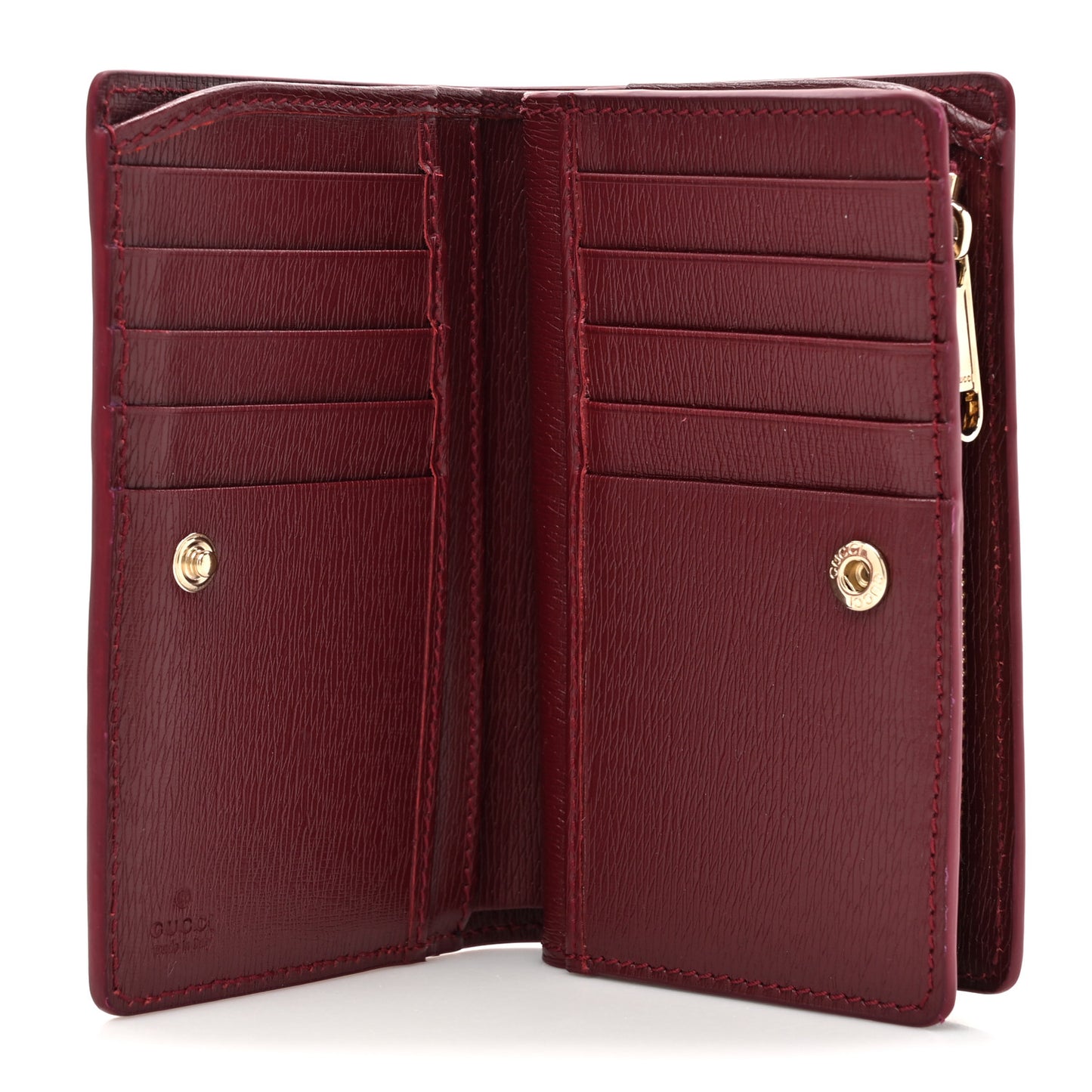 Calfskin Script Card Case Wallet Rosso Ancora Red