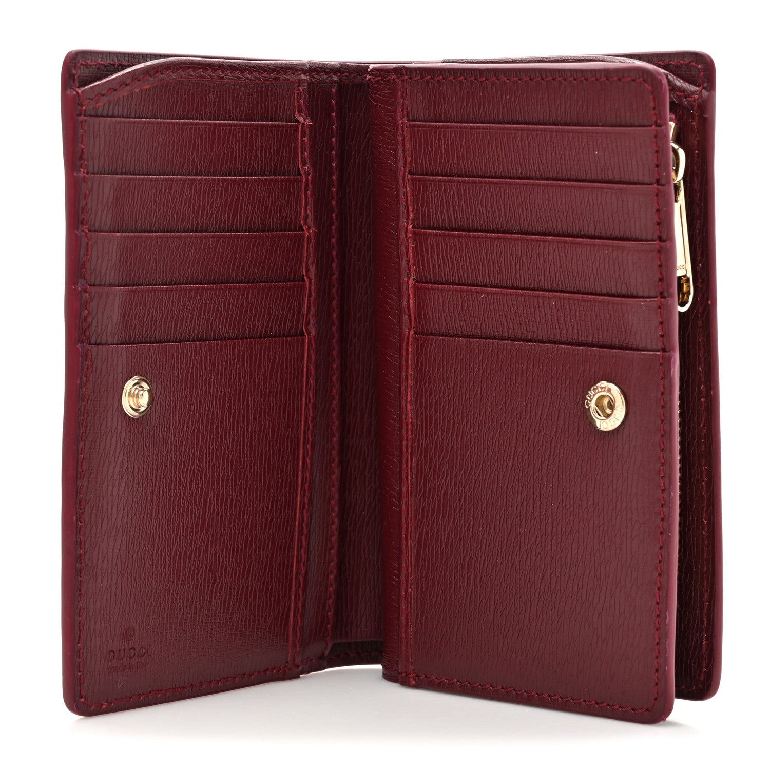 Gucci Calfskin Script Card Case Wallet Rosso Ancora Red 5 of 14