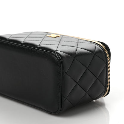 Chanel Lambskin Quilted Small Top Handle Vanity Case With Chain Black 9 of 9