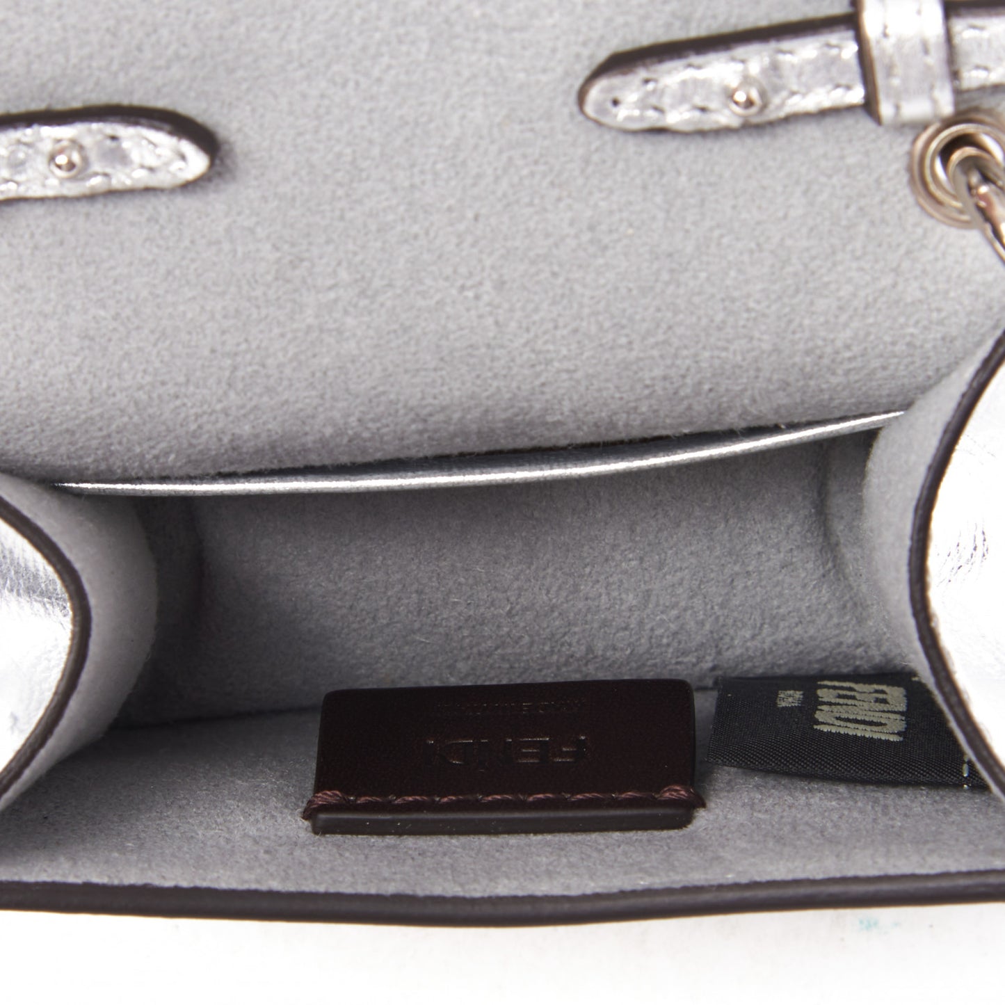 Vitello Catalan Mirror F is Fendi Flower Micro Kan I Shoulder Bag Silver