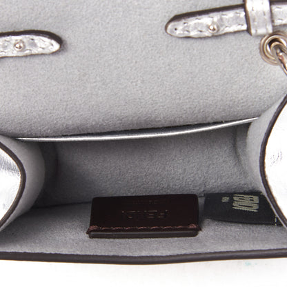 Fendi Vitello Catalan Mirror F is Fendi Flower Micro Kan I Shoulder Bag Silver 7 of 8
