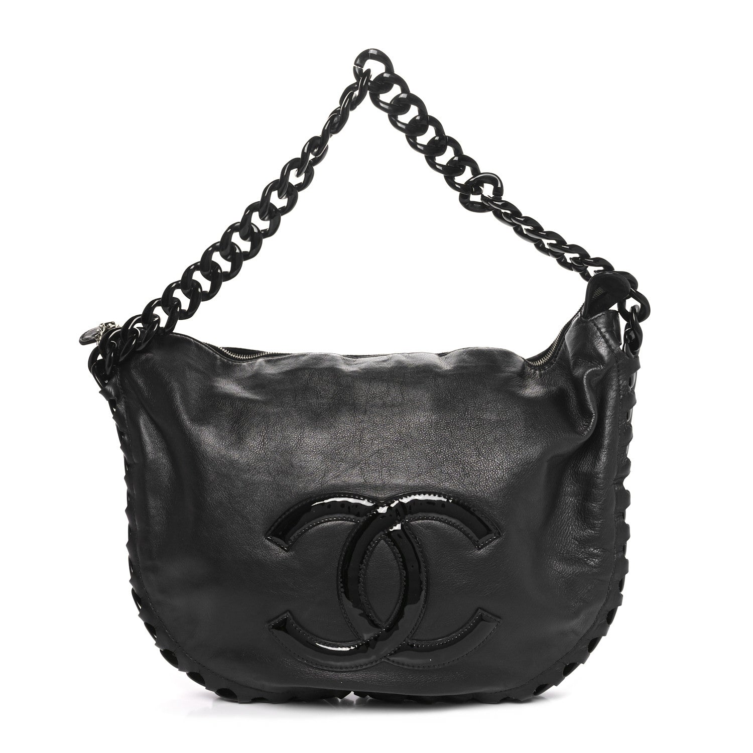 Chanel Calfskin Modern Chain Rhodoid Hobo Black 1 of 11