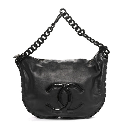 Chanel Calfskin Modern Chain Rhodoid Hobo Black 1 of 11