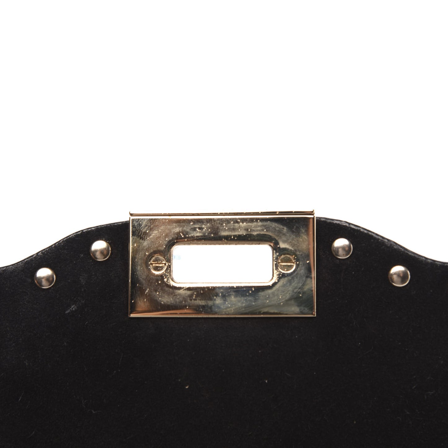 Pebbled Calfskin Medium Rockstud Flip Lock Crossbody Bag Black