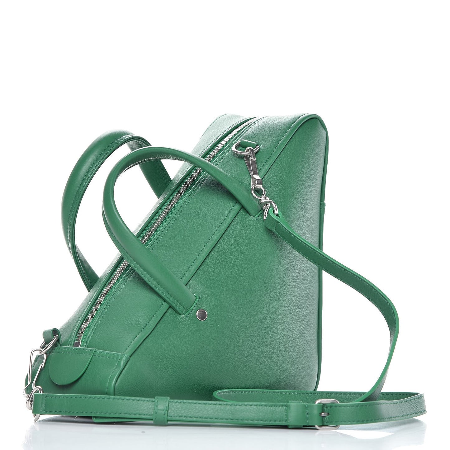 Shiny Day Calfskin S Triangle Duffle Vert Irlandais