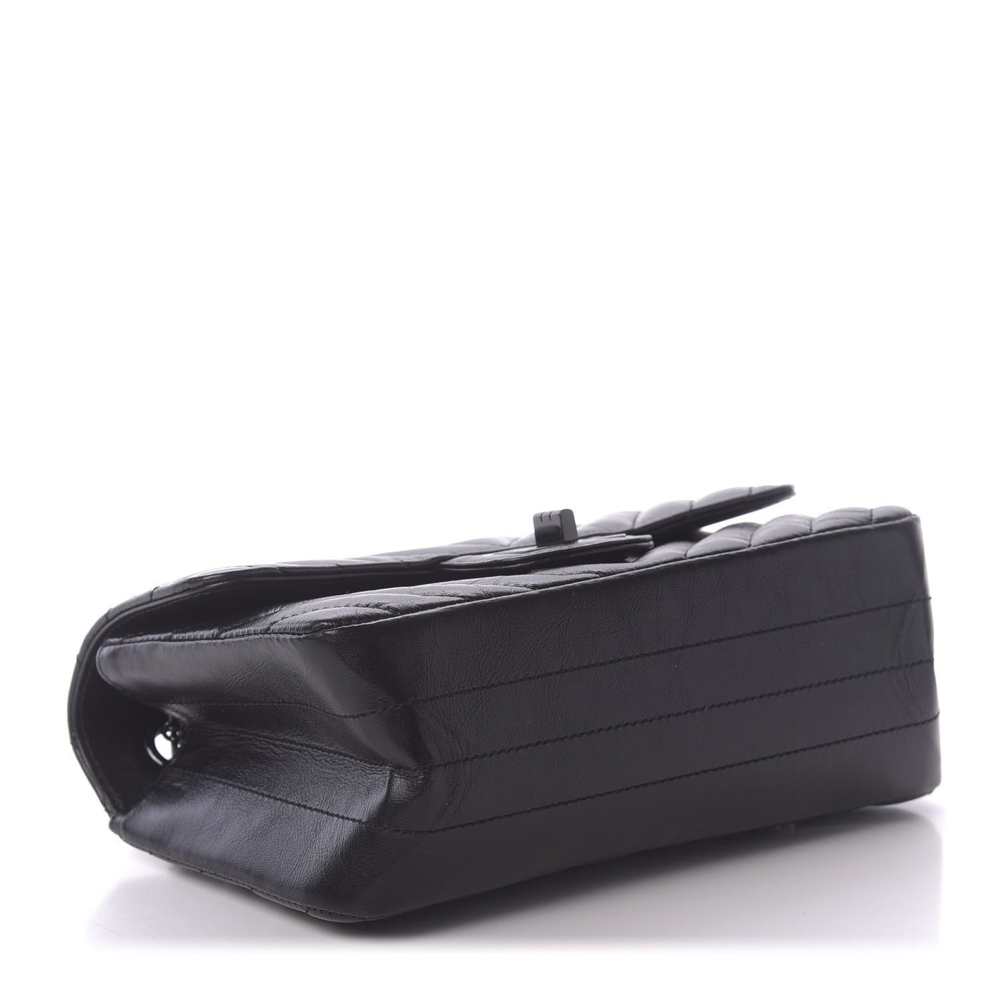 Aged Calfskin Chevron Quilted 2.55 Reissue Mini Flap So Black