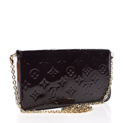 Louis Vuitton Vernis Pochette Felicie Chain Wallet Amarante 3 of 13
