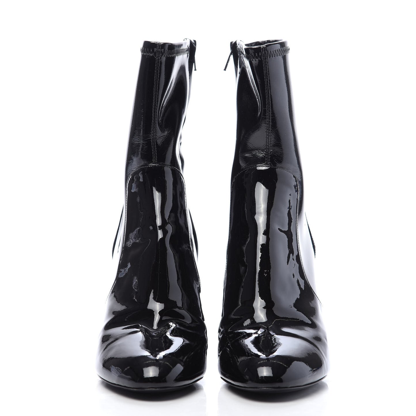 Patent Silhouette Ankle Boots 39 Black