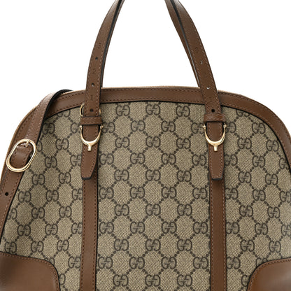 Gucci GG Supreme Monogram Margaux Calfskin Small Nice Top Handle Dome Bag Beige Ebony Acero 8 of 18